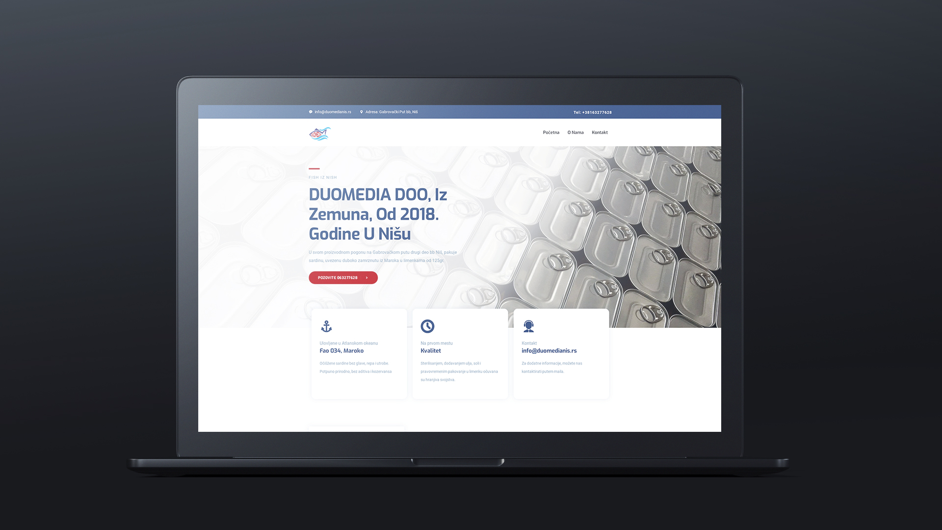 izrada sajta niš za firmu Duomedia doo na Gabrovačkom putu 2 u Nišu