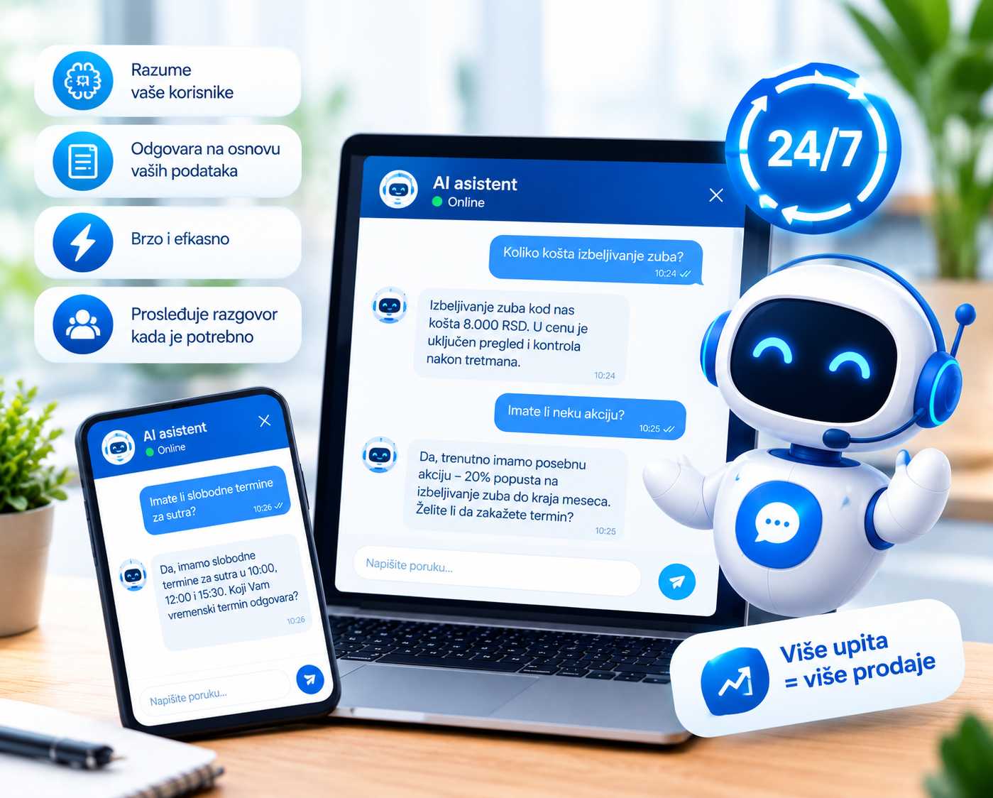 Kako funkcioniše AI chatbot za sajt – pametan asistent koji odgovara na pitanja korisnika 24/7